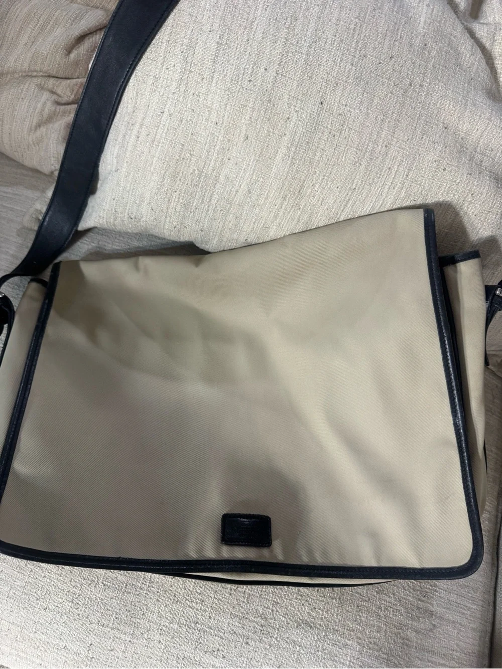 Coach Beige and Black Messenger Laptop Bag